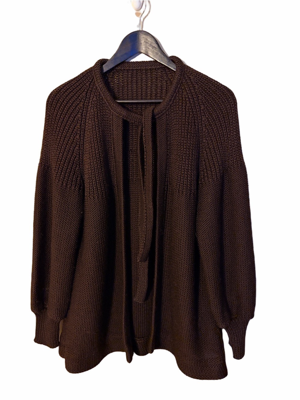 Women's Cozy Open-Front Knit Cardigan Sweater - Dark Brown